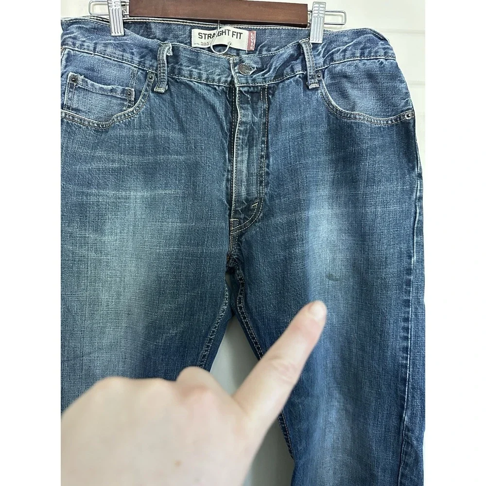 Levis 505 Jeans 36x30 Mens Blue Regular Fit‎ Straight Leg Medium Wash Stretch
